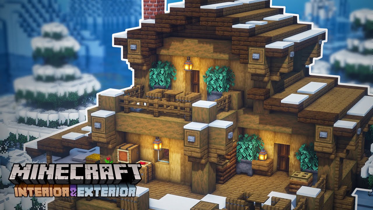 Minecraft Interior Exterior Winter Cabin Bilibili