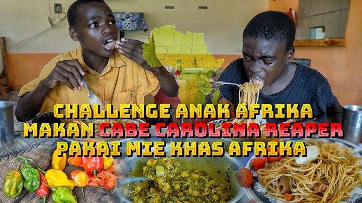 CHALLENGE ANAK AFRIKA MAKAN CABE CAROLINA REAPER 🇬🇦