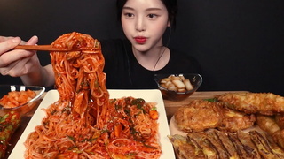 SUB) ~ ! jjolmyeon & fried chili peppers mukbang asmr