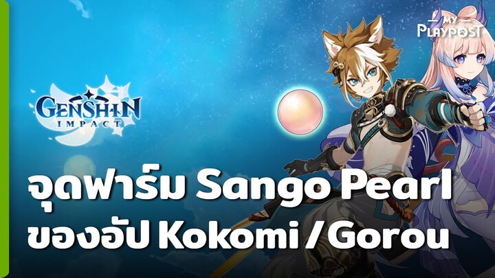 Genshin Impact จุดวิ่งฟาร์มไข่มุก Sango Pearl ของอัป Kokomi และ Gorou