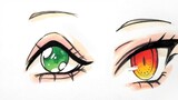 How to draw eyes? Hand-painted anime two-dimensional eyes tutorial. Hard tip marker pen for coloring