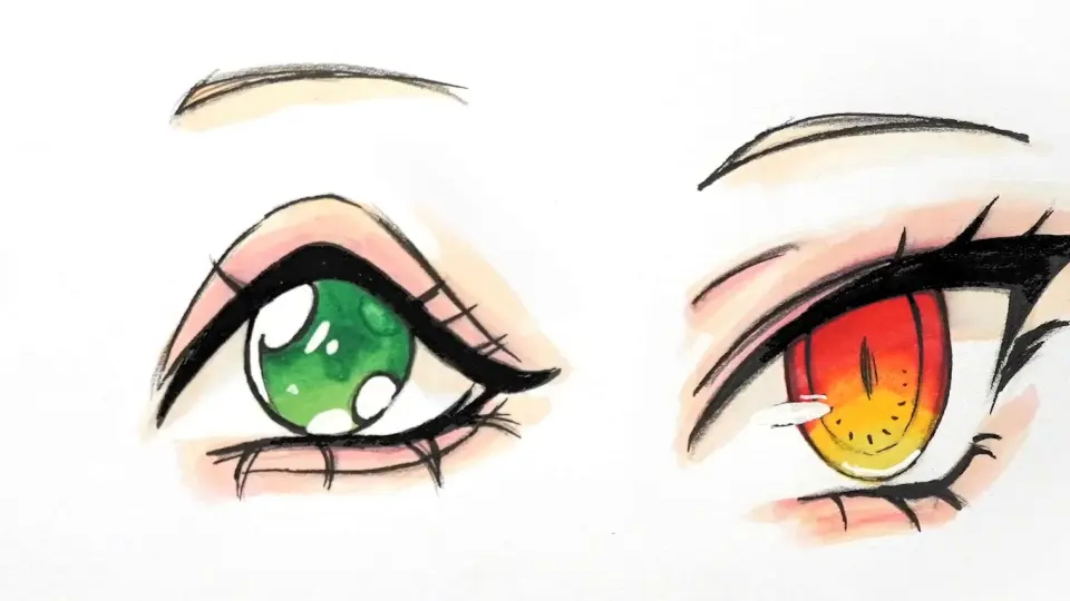 How to draw eyes? Hand-painted anime two-dimensional eyes tutorial. Hard tip marker pen for coloring - Bilibili How to draw eyes? Hand-painted anime two-dimensional eyes tutorial. Hard tip marker pen for coloring - Bilibili