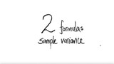 prob stat: 2 formula for sample variance
