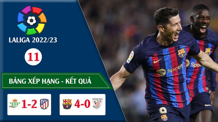 Kết quả & bảng xếp hạng Laliga Tây ban nha 22/23 vòng 11