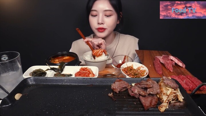 Món Hàn : Thưởng thức bò cùng nấm nướng 5 #bepHan