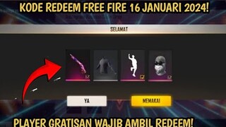 KODE REDEEM FREE FIRE TERBARU 16 JANUARI 2024 HARI INI | KODE REDEEM FF TERBARU 16 JANUARI 2024