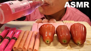 ASMR EATING PINK FOOD ONLY | NO TALKING | REAL EATING SOUNDS