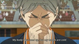 Kiyoko-san holding Sugawara-san hands