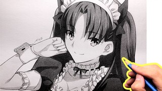 Tsinghua Exam Special Paper Drawing Maid Tohsaka Rin, everything! Only children make choices, I want