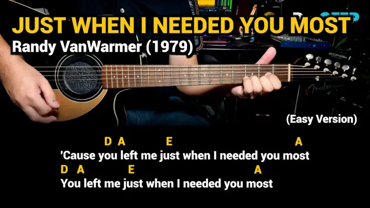 Just When I Needed You Most - Randy VanWarmer (1979) - Easy Guitar Chords Tutorial with Lyrics