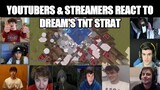 Youtubers & Streamers React to DREAM'S TNT TRAP (Minecraft Random Item Challenge VS 2 Hunters) pt 1