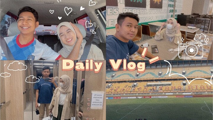 #DAILYVLOG NONTON BOLA KESTADION WITH DOI 🗿❤💕💙💛 |  #BUCINVLOG