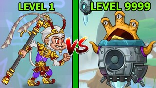 ĐỈNH MAX TIẾN HÓA DẠNG CUỐI NGỘ KO TÓC BẠCH KIM 9999 Tower Conquest - TOP GAME ANDROID IOS THÀNH EJ