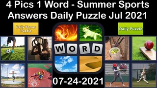 4 Pics 1 Word - Summer Sports - 24 July 2021 - Answer Daily Puzzle + Daily Bonus Puzzle