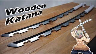 Kimetsu no Yaiba - Making Inosuke's Nichirin Blades [Wooden Katana DIY Cosplay Props]