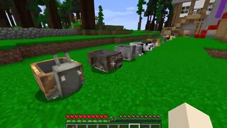 HEBI THỬ THÁCH CHẾ TẠO XE MỎ HÌNH CON ONG TRONG MINECRAFT_PANDA SỞ HỮU XE MỎ CON