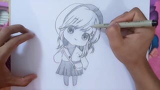 MENGGAMBAR ANIME CHIBI IMUT DAN LUCU