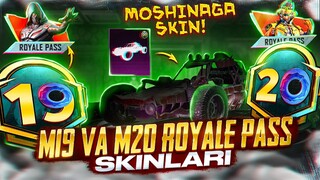 🔥 M19 va M20 ROYALE PASS TO'LIQ SKINLARI - RPda TRANSPORTGA SKIN - KUNG FU PANDA - BRYUS LEE