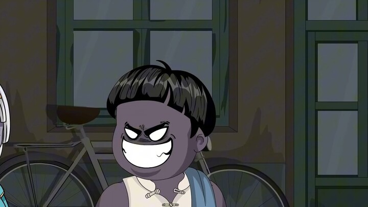 The female zombie actually tricked the knocker into the gangster's house