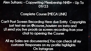 Alen Sultanic  course - Copywriting Membership NHB+ - Up To 09/23 download