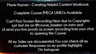 Marie Haynes Course Creating Helpful Content Workbook download