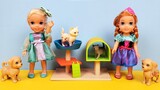 Animal shelter ! Elsa and Anna toddlers adopting a pet ? Barbie and Stacie work there