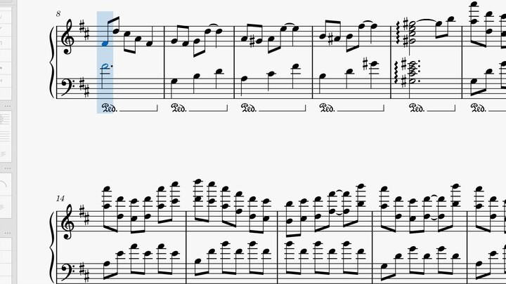 [Aknights] Water Moon และ Deep Blue Tree PV Piano Score