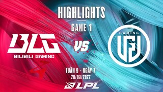 BLG vs LGD | Highlights - Game 1 | Tuần 9 Ngày 7 | LPL Mùa Xuân 2022