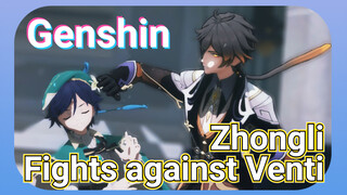 Zhongli Fights against Venti