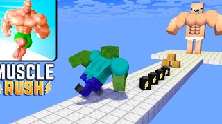 Monster School MUSCLE RUSH RUN CHALLENGE - Minecraft แอนิเมชั่น