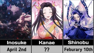 BIRTHDAY OF DEMON SLAYER CHARACTERS || ANIME CONTRAST