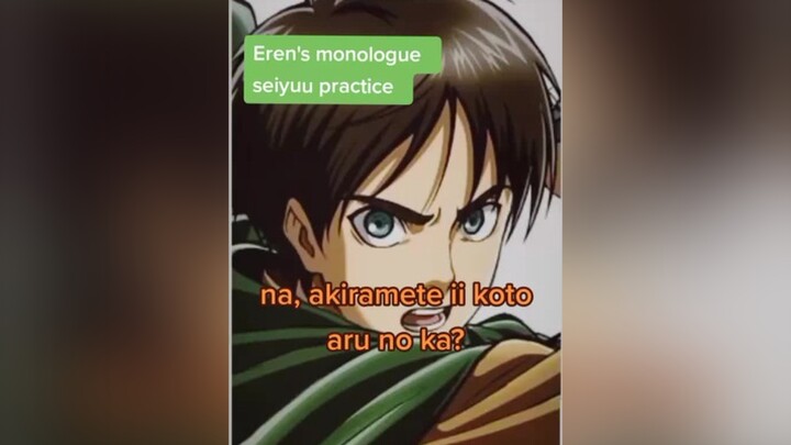 practicing my male voice, still long way to go. 🥺 anime fyp foryou foryoupage anime aot ereh seiyuu