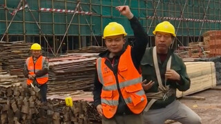 工地小哥自学杰克逊舞蹈