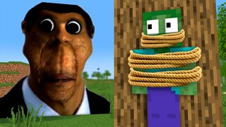 Monster School : OBUNGA & CURSE FACE CHALLENGE - Minecraft Animation