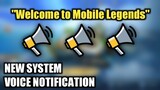 MOBILE LEGENDS NEW UPCOMING SYSTEM VOICE NOTIFICATION!