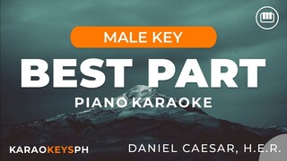 Best Part - Daniel Caesar, H.E.R. (Male Key - Piano Karaoke)