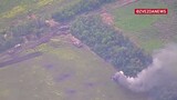 Ukrainian military column being bombed by Russian forces near Zaporozhye