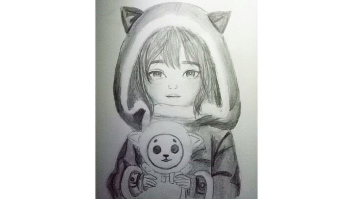 aku menggambar anime super cute hehe