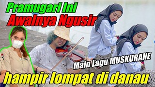 PRAMUGARI INI AWALNYA NGUSIR || MAIN LAGU MUSKURANE HAMPIR LOMPAT DI DANAU