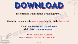 Essentials in Quantitative Trading (QT*01)