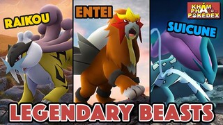 Raikou - Entei - Suicune !! Tìm hiểu về Bộ 3 Thần Thú vùng Johto !!! | Khám Phá Pokedex | PAG Center