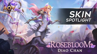 Diao Chan Rosebloom Skin Spotlight - Garena AOV (Arena of Valor)