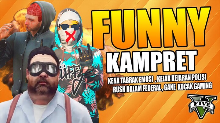 FUNNY KAMPRET 😂 DAPAT KARMA | NABRAK ORANG | KEJAR KEJAR POLISI 😂 | GTA V ROLEPLAY INDONESIA