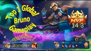 UNKILLABLE!! TOP 1 GLOBAL BRUNO INSANE GAMEPLAY! | NO DEATHS | LEGENDARY | MOBILE LEGENDS:BANG BANG