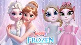 My talking angela 2 || Frozen || Elsa VS Anna || cosplay