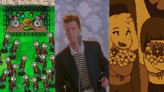【Remix】Zombie on Your Lawn+Never Gonna Give You Up+His Theme