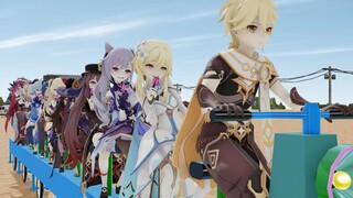 [MMD]Beauties of <Genshin Impact> play cute on an XXL bike|<Deja Vu>