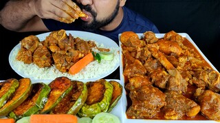 1.5 KG DESI STYLE SPICY MUTTON CURRY, BRINJAL FRY, RICE, SALAD ASMR MUKBANG EATING SHOW| #LiveToEATT