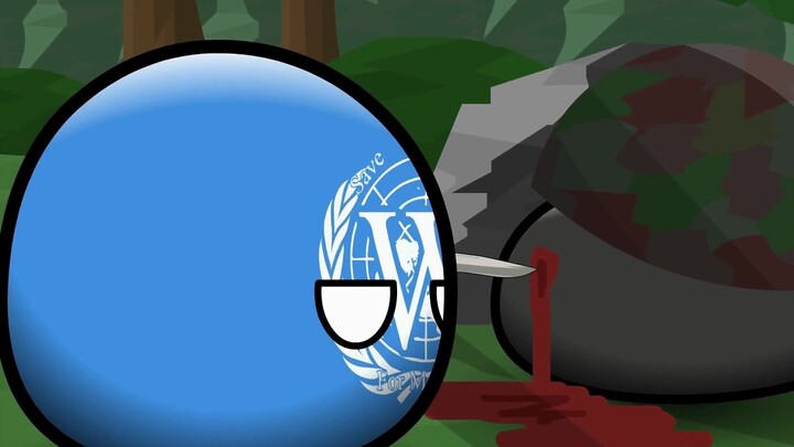 United Nations ball stabbed in the back