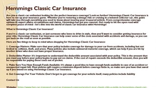 Hemmings Classic Car Insurance